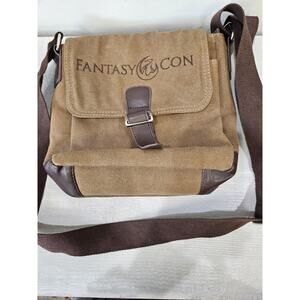 Fantasy Con Canvas Messenger Bag Las Vegas Strap & Leather Buckle Gamer Anime